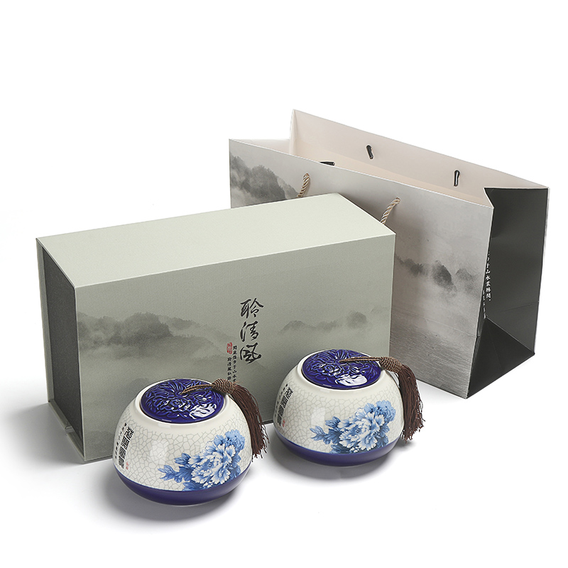 陶瓷茶叶罐包装礼品包装盒定制