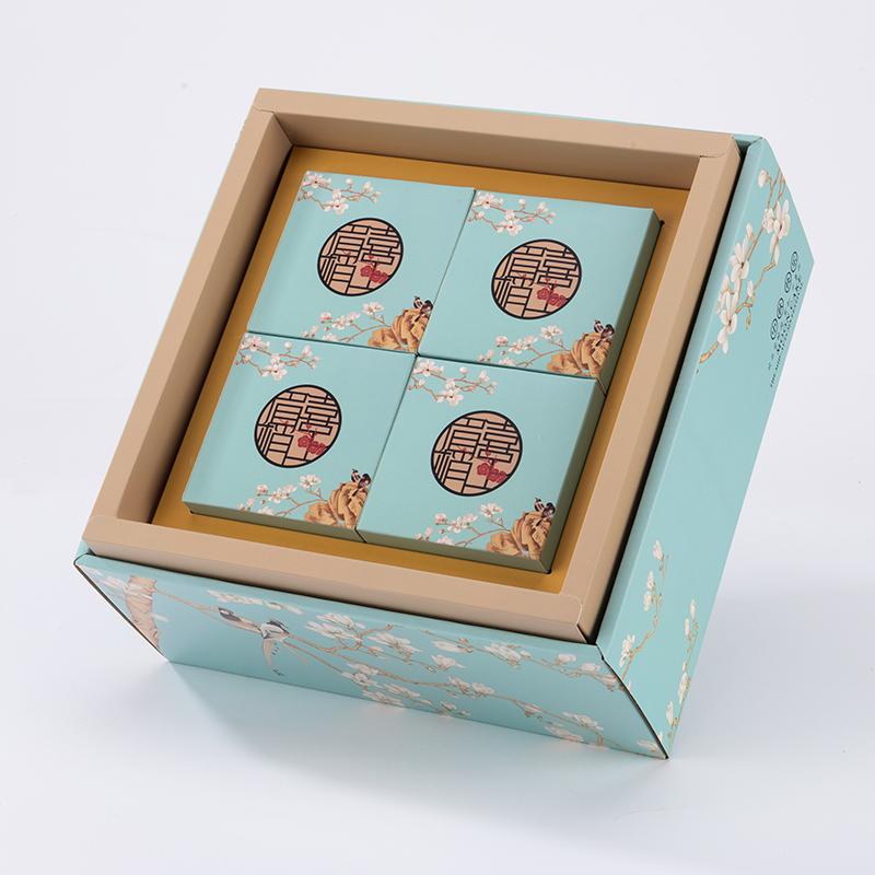 双层中秋节月饼抽屉式包装盒 6粒装方形礼盒