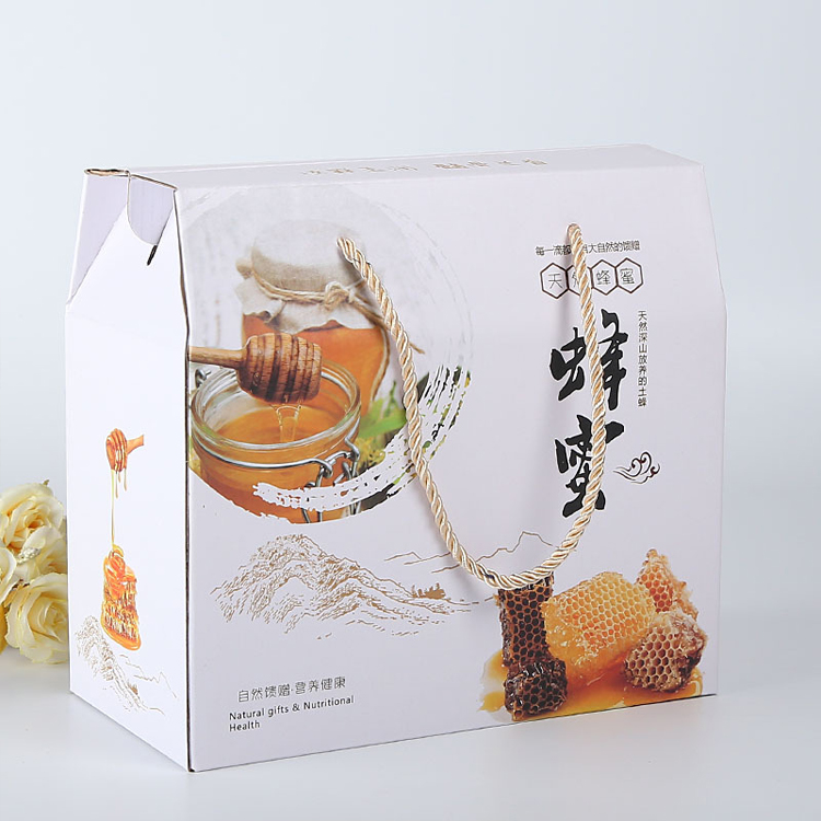 瓦伦手提盒蜂蜜土特产礼品包装彩盒定制
